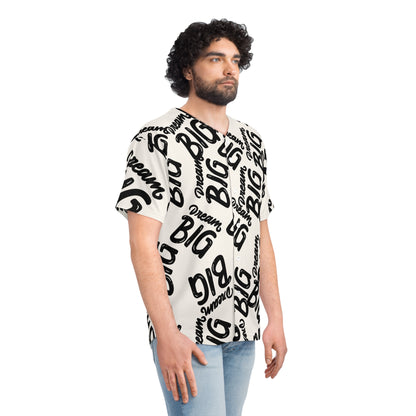 Dream Big Men's Baseball Jersey, Casual Streetwear, Gift for Dad, Summer Outing, Sports Theme, Trendy Fashion