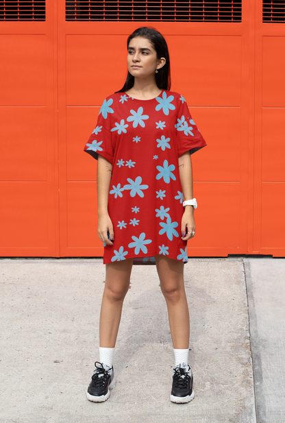All-Over Print T-Shirt Dress for Women – Lightweight Casual Dress | Custom Cut & Sewn | Tagless, Comfy, Stylish Everyday Fit
